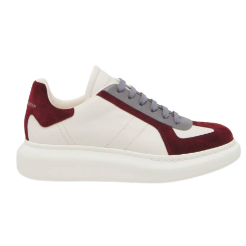 Men's Oversized Retro Sneaker in Off Whiteburgundygrey